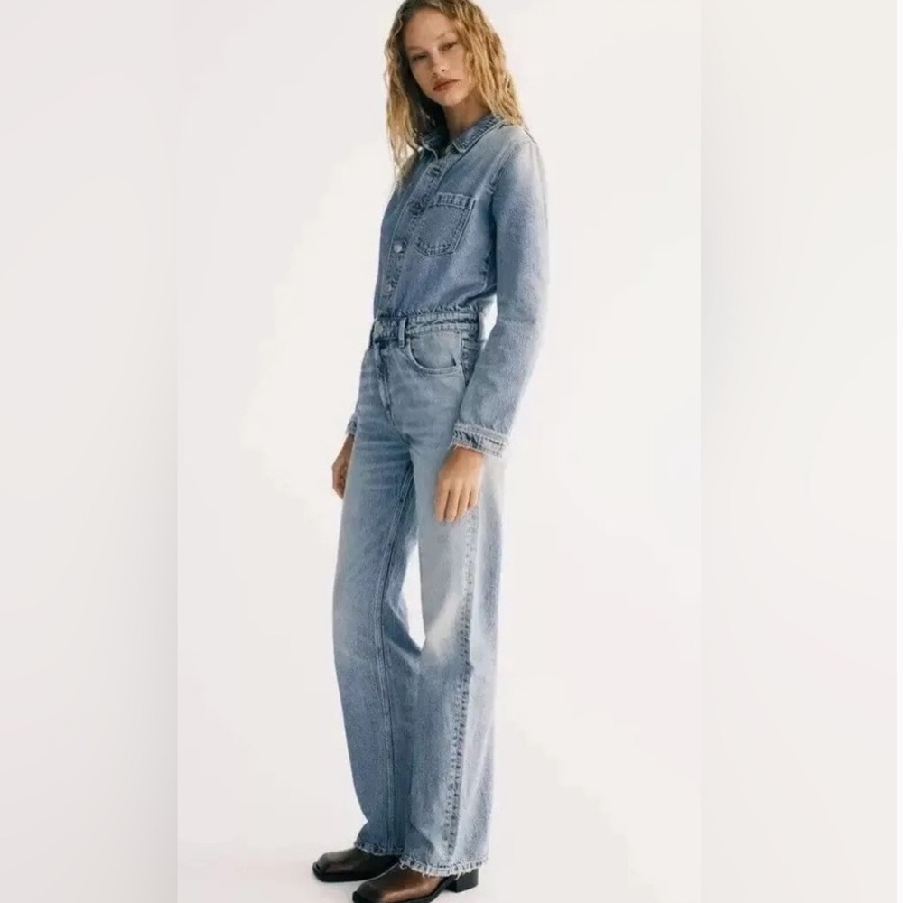 🤍 ZARA BLOGGER FAVORITE TRF LONG DENIM JUMPSUIT